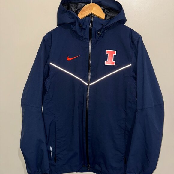 Nike Illinois Fighting Illini Team Issue PE Rain Storm-Fit Jacket Men's S NEW - Picture 1 of 12